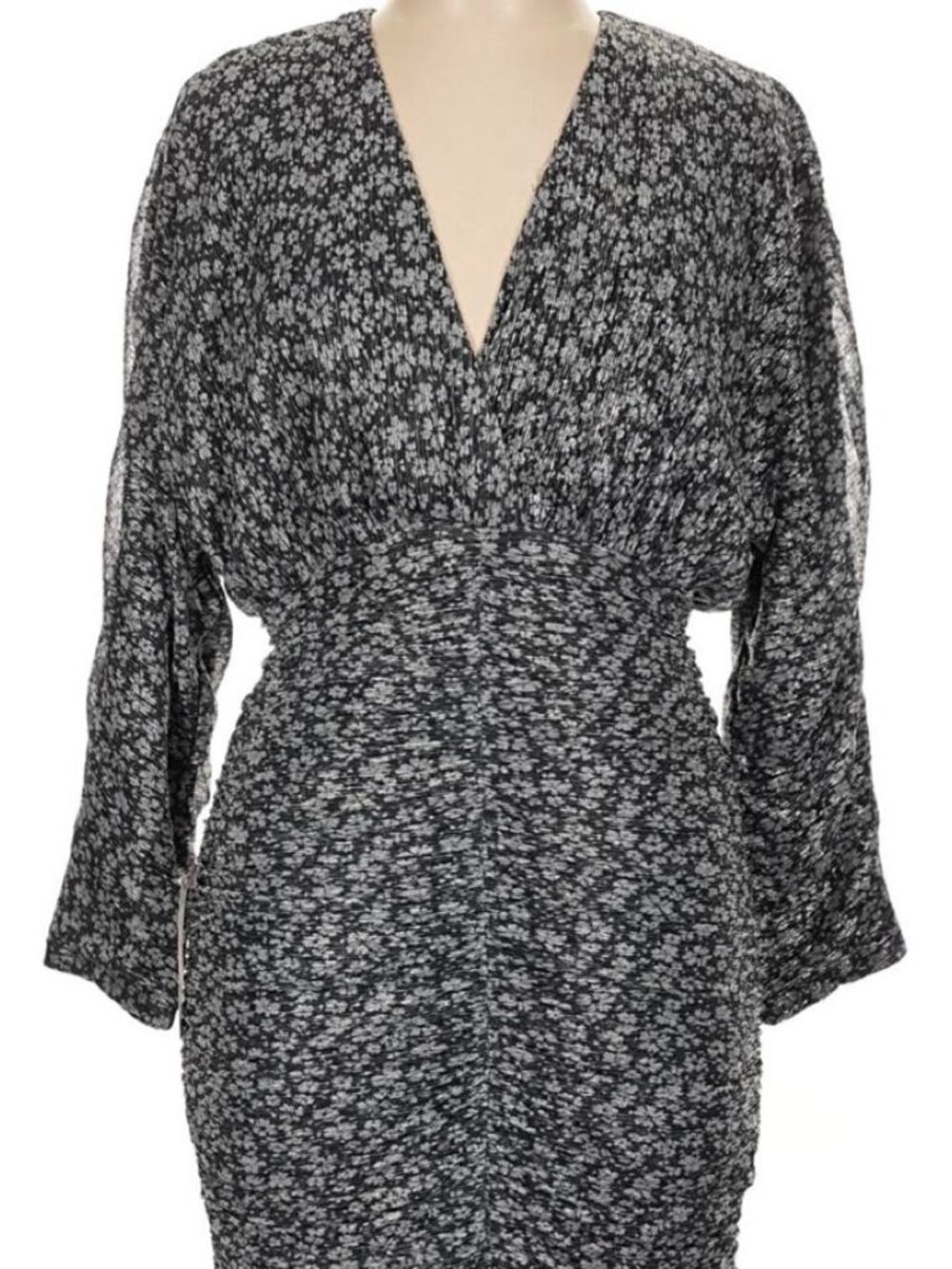 Bardot black and white plunge dress